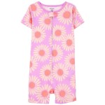 Pink Toddler 1-Piece Daisy 100% Snug Fit Romper Pajamas