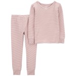 Pink Toddler 2-Piece Striped PurelySoft Pajamas