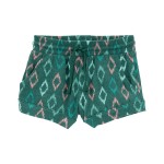 Green Toddler Pull-On Knit Gauze Shorts