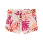 Multi Toddler Floral Pull-On Knit Gauze Shorts