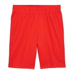 Orange-Red Kid Athletic Mesh Shorts