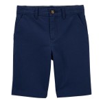 Blue Kid Blue Flat-Front Shorts