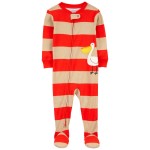 Red/Beige Baby 1-Piece Pelican 100% Snug Fit Cotton Footie Pajamas