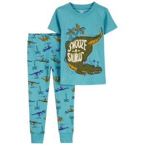 Grey Baby 2-Piece Dinosaur 100% Snug Fit Cotton Pajamas