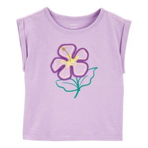 Purple Baby Floral Knit Top