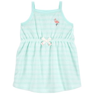 Blue Baby Embroidered Terry Dress