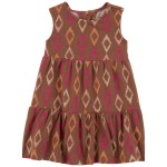 Brown Baby Geo Print Sleeveless Dress