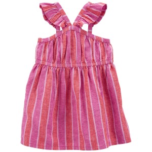 Pink Baby Striped LENZING ECOVERO Dress