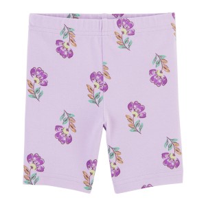Purple Baby Floral Bike Shorts