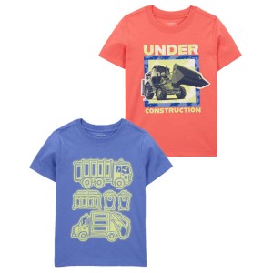 Multi Toddler 2-Pack Construction Graphic Tees