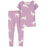 Purple Toddler 2-Piece Unicorn 100% Snug Fit Cotton Pajamas