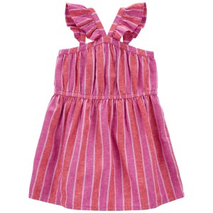 Pink Toddler Striped LENZING ECOVERO Dress