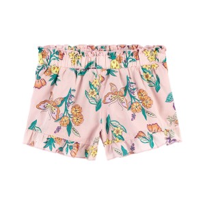 Pink Toddler Floral Poplin Shorts