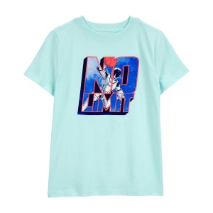 Blue Kid Astronaut Basketball Graphic Tee