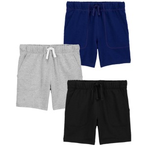 Multi Kid 3-Pack Pull-On Cotton Shorts