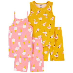 Yellow, Pink Kid 4-Piece Pajamas