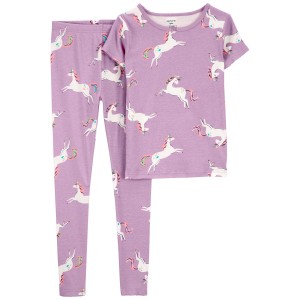 Purple Kid 2-Piece Unicorn 100% Snug Fit Cotton Pajamas