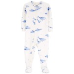 Navy Baby 1-Piece Whale PurelySoft Footie Pajamas