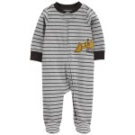 Grey Baby Construction 2-Way Zip Cotton Blend Sleep & Play