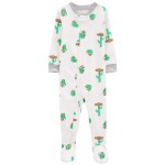Ivory Baby 1-Piece Cactus 100% Snug Fit Cotton Footie Pajamas