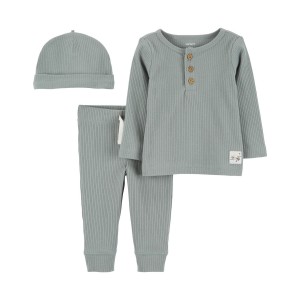 Green Baby 3-Piece Thermal Outfit Set