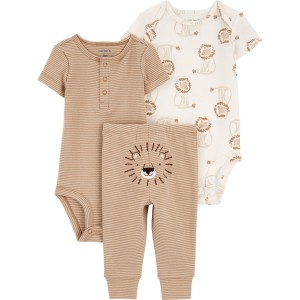 Brown Baby 3-Piece Bear Little Outfit Set