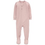 Pink Baby 1-Piece Striped PurelySoft Footie Pajamas