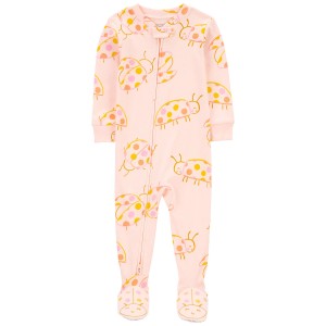 Peach Baby 1-Piece Ladybug 100% Snug Fit Cotton Footie Pajamas