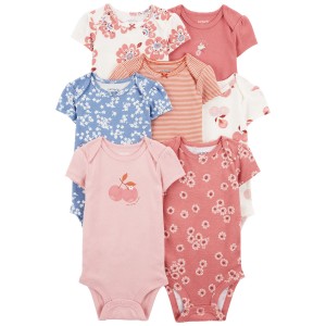 Pink Baby 7-Pack Short-Sleeve Bodysuits