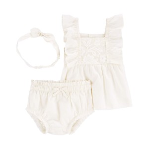 Ivory Baby 3-Piece Lace Diaper Cover Set
