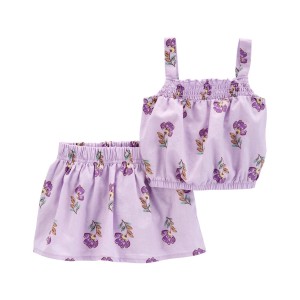 Purple Baby 2-Piece Floral Tank & Skort Set