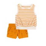 Multi Baby 2-Piece Striped Terry Tank & Pull-On Shorts Set