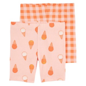 Peach/Pink Baby 2-Pack Bike Shorts