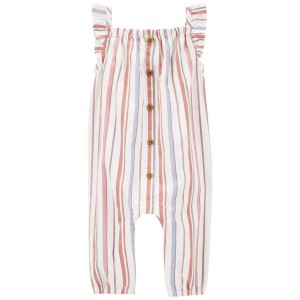 Multi Baby Striped Cotton Jumpsuit