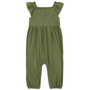 Olive Baby Flutter-Sleeve Jumpsuit