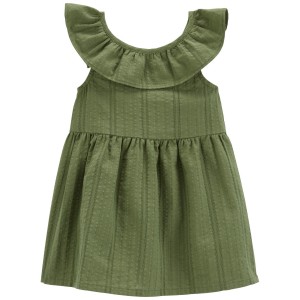 Green Baby Seersucker Woven Dress