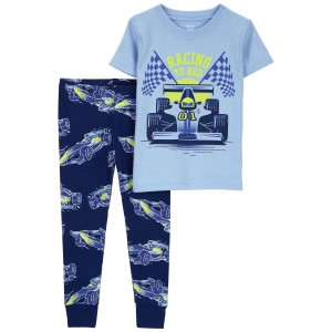 Navy Toddler 2-Piece Racing 100% Snug Fit Cotton Pajamas