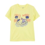 Yellow Toddler Sloth Chill Vibes Graphic Tee
