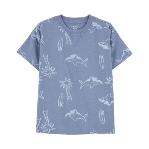 Blue Toddler Shark Graphic Tee