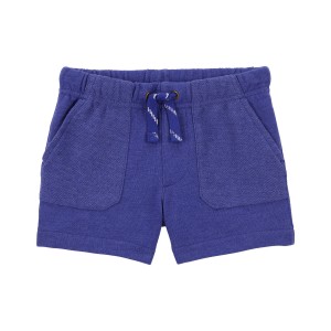 Blue Toddler Pull-On Reverse Pockets French Terry Shorts