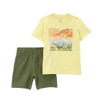 Yellow Toddler 2-Piece Monster Truck Tee & Short Set