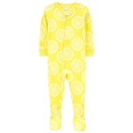 Yellow Toddler 1-Piece Lemon 100% Snug Fit Cotton Footie Pajamas