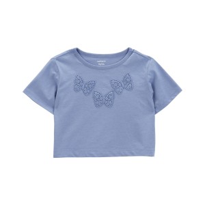 Blue Toddler Butterfly Boxy-Fit Graphic Tee