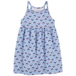 Blue Toddler Floral Tank Dress