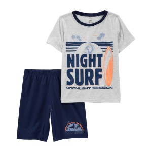 Multi Kid 2-Piece Surf Loose Fit Pajama Set