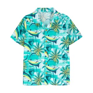 Multi Kid Tropical Button-Front Shirt