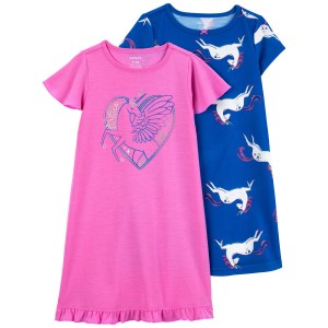Blue/Pink Kid 2-Pack Nightgowns