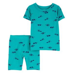 Teal Toddler 2-Piece Dinosaur PurelySoft Pajamas