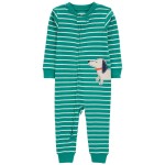 Green Toddler 1-Piece Dog 100% Snug Fit Cotton Footless Pajamas