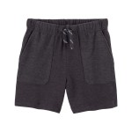 Grey Kid Pull-On Reverse Pockets French Terry Shorts